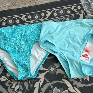 Two pair of swim bottoms, size 2 NWT Lycra